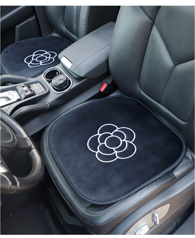 Camellia Car Seat Cushion Autumn and Winter Plush Comfortable Car Seat Cover High-End Car Interior Supplies