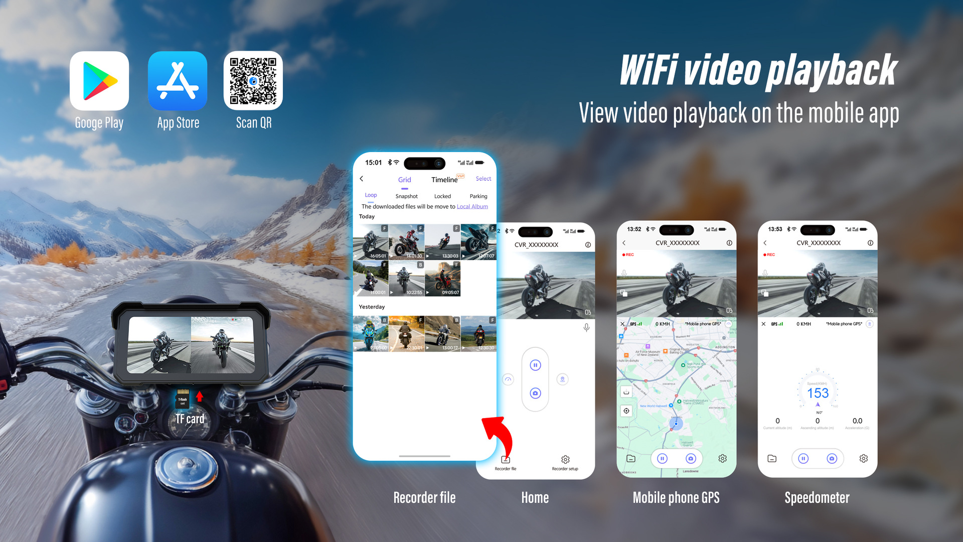 6.25inch Motorcycle Carplay Portable Screen Car Navigation Gps Positioning Motorcycle Dash Cam