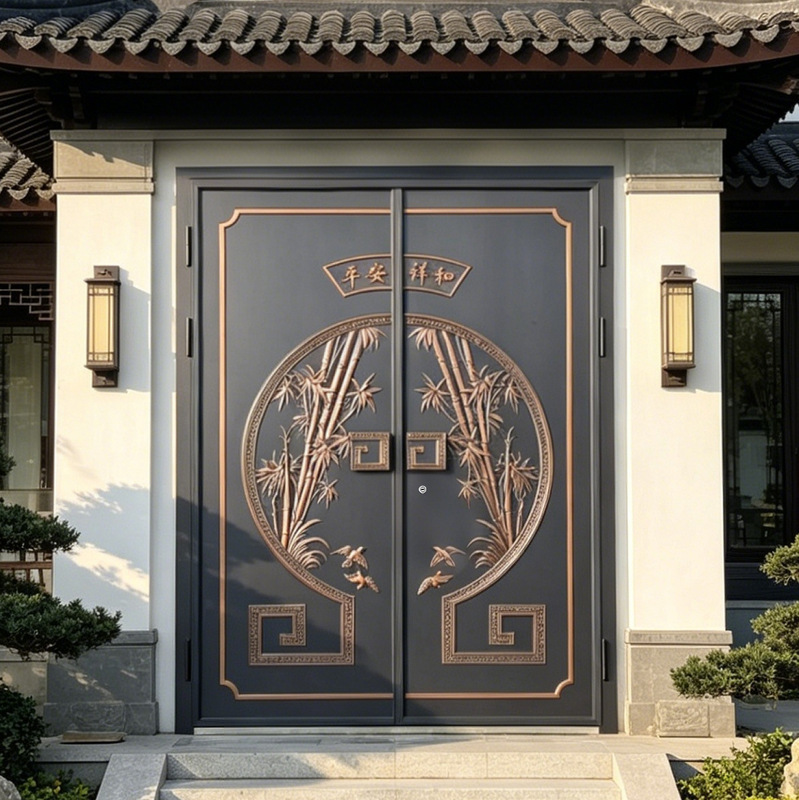 Rural Self-Built House Courtyard Home Anti-Theft Door Chinese-Style Villa Door Finely Carved Cast Aluminum Door Entry Door Manufacturer Rural Self-Built House Courtyard Home Anti-Theft Door Chinese-Style Villa Door Finely Carved Cast Aluminum Door Entry Door Manufacturer