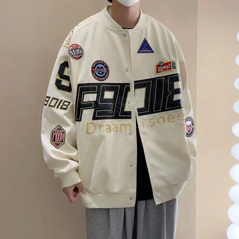 Removable retro jacket for beloved hip-hop style, baseball uniform, American style, oversize