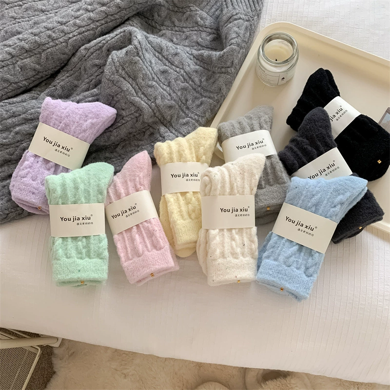 Бархатистые демисезонные тёплые мягкие колготки в стиле knee socks с повышенной толщиной, средняя длина