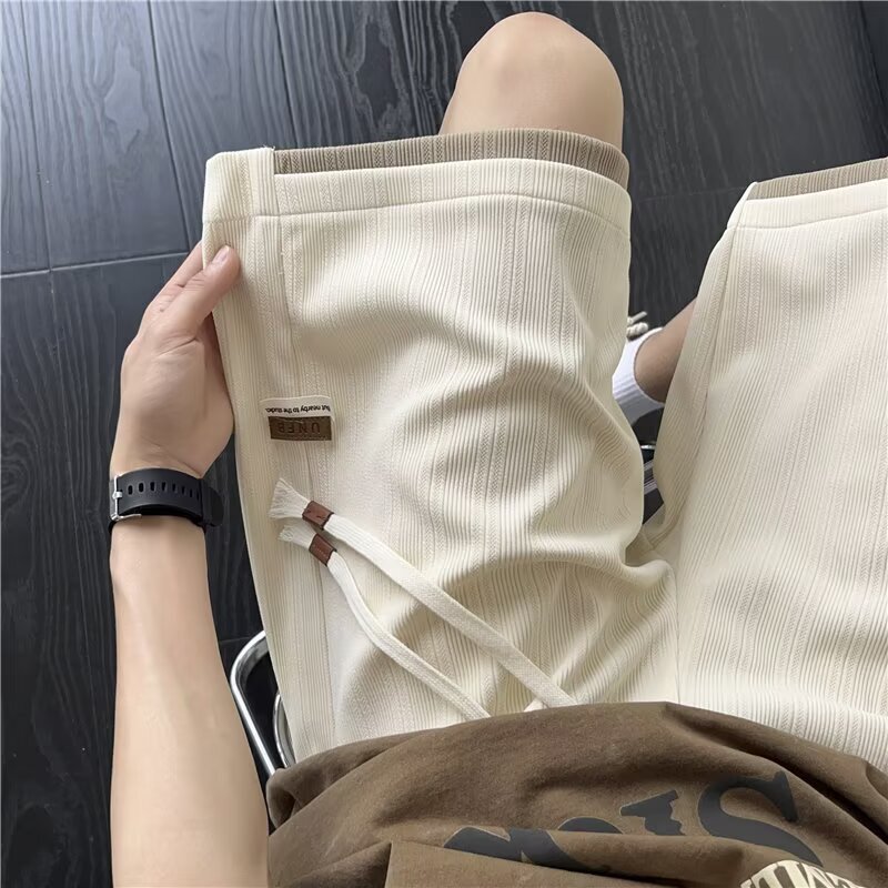 Men's Summer New Loose Casual Drawstring Shorts Two-Piece Style Trendy Versatile Sports Shorts Men's Summer New Loose Casual Drawstring Shorts Two-Piece Style Trendy Versatile Sports Shorts