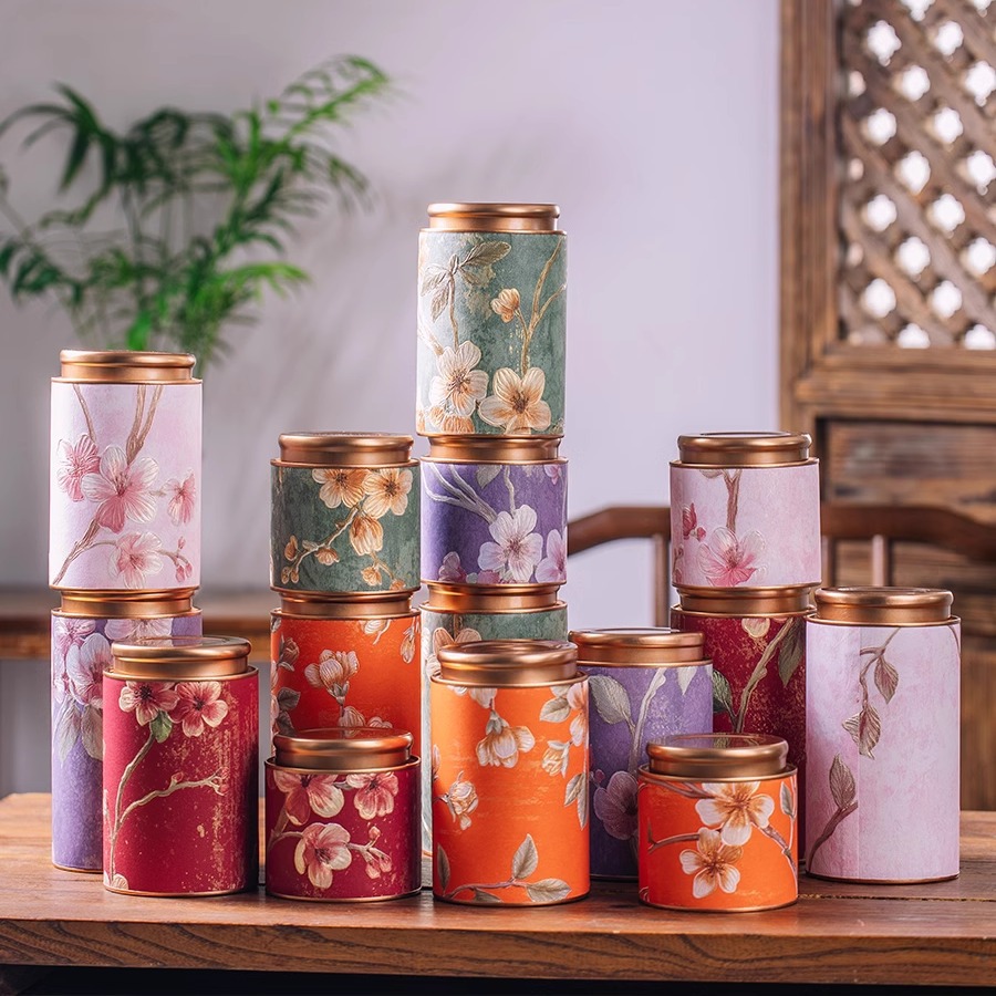 羡瓷创意繁花茶叶罐茶包装储物收纳罐密封空罐子各类茶叶存储