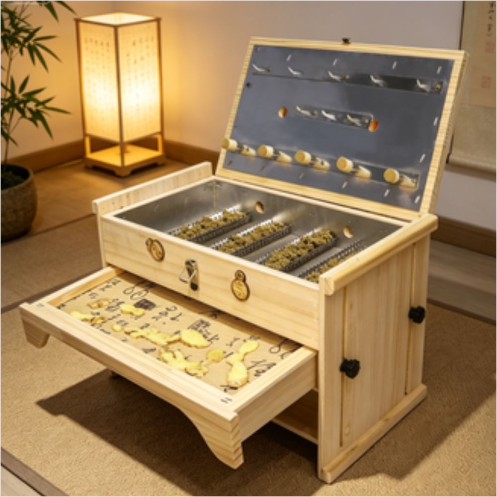 Wooden Moxa Box Adjustable Height Large Abdominal Moxibustion Kit for Body and Spa Use quality and texture