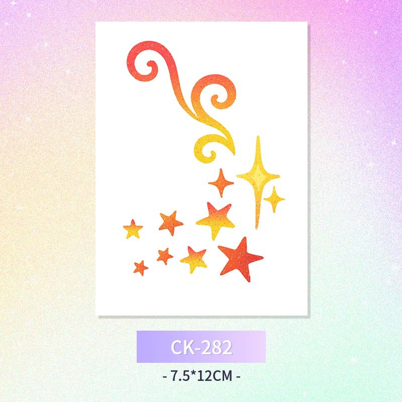 Glitter mariposa cara pegatinas tatuaje pegatinas hadas lavable impermeable de larga duración lindo unicornio ciervo Luna Estrella Planeta