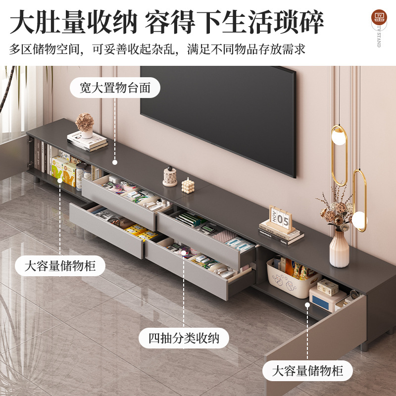 Gabinete de televisión sala de estar hogar moderno y simple tipo de casa pequeña aterrizaje 2025 nuevo almacenamiento de almacenamiento en un gabinete de televisión