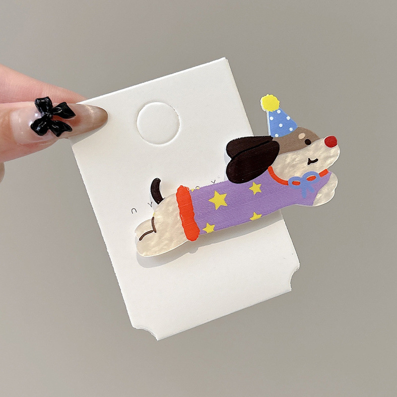 Caricatura encantadora fiesta cachorro gato clip de cabello de mujer lateral clip de banges clip de boca de pato clip de cabello para niños