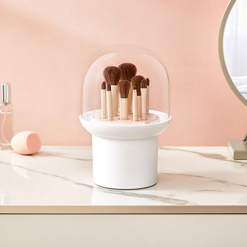 Japanese and Korean round makeup brush storage box with twelve holes soft rubber septum high-value chalk eye shadow cosmetics storage box