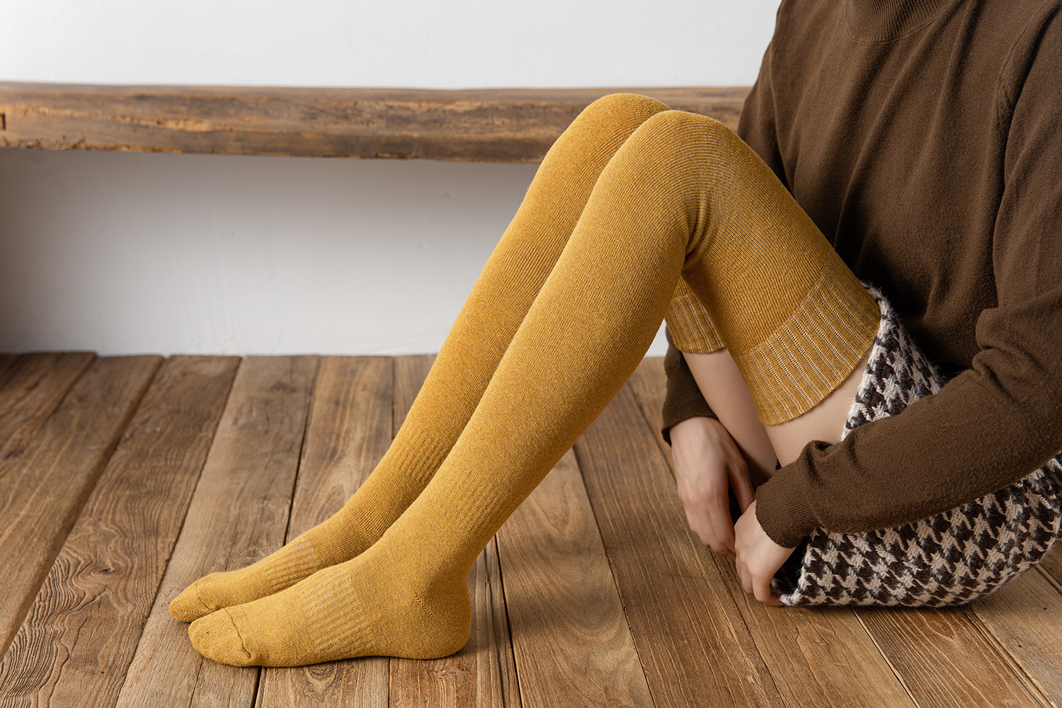 Calzini da donna autunnali e invernali sopra il ginocchio calzini da coscia caldi calzini in spugna calzini lunghi da donna in cotone calzini spessi al ginocchio in stile giapponese_voghion.com
