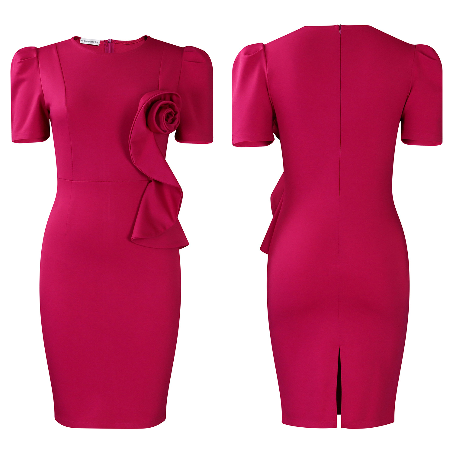436g Weight Knee-Length Dress Length Type Short Sleeve Sleeve Length Sheath Dress Dresses Type Spandex, Polyester Fabric Type High Waist Waist Line Holiday, Banquet, Daily Occasion Round Neck Neckline Slim Fit Type Flower Pattern Summer Season Women's Gender Elegant Style Wholesale Women's Elegant Flower Holiday Banquet Daily Round Neck Short Sleeve Sheath Dress 35