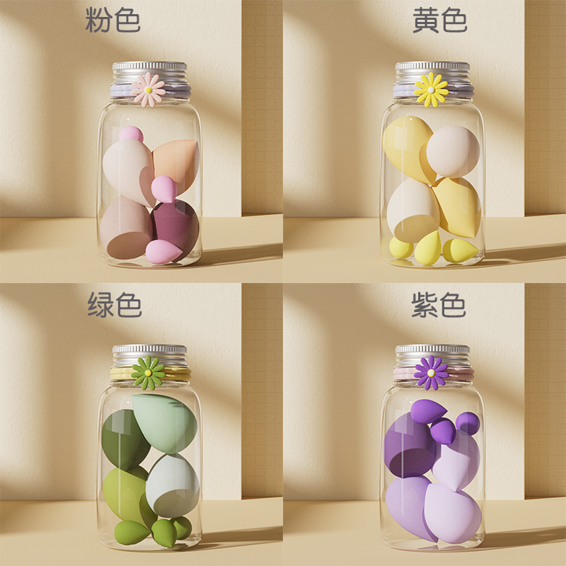 Super suave polvo de huevo de maquillaje de gota de agua calabaza inclinada esponja huevo seco y húmedo de doble propósito color no fácil de comer herramientas de maquillaje de polvo