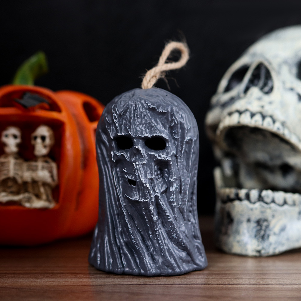 Halloween linterna decorativa LED colorido gradiente vela lámpara horror atmósfera diseño accesorios árbol demonio velo fantasma lámpara