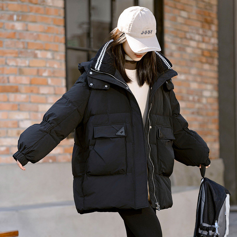 6036 down Jacket for Girls, New Winter Style, Mid-Length Version for Teenagers, Fashionable Outerwear for High School and Junior High Students