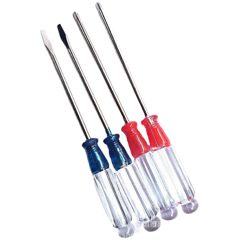 3寸水晶柄螺丝刀 一字手动螺丝刀 透明起子一元螺丝批低价批发