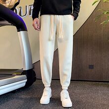 加绒卫裤男春秋季运动裤加厚男裤2023新款潮牌哈伦裤冬款休闲裤子