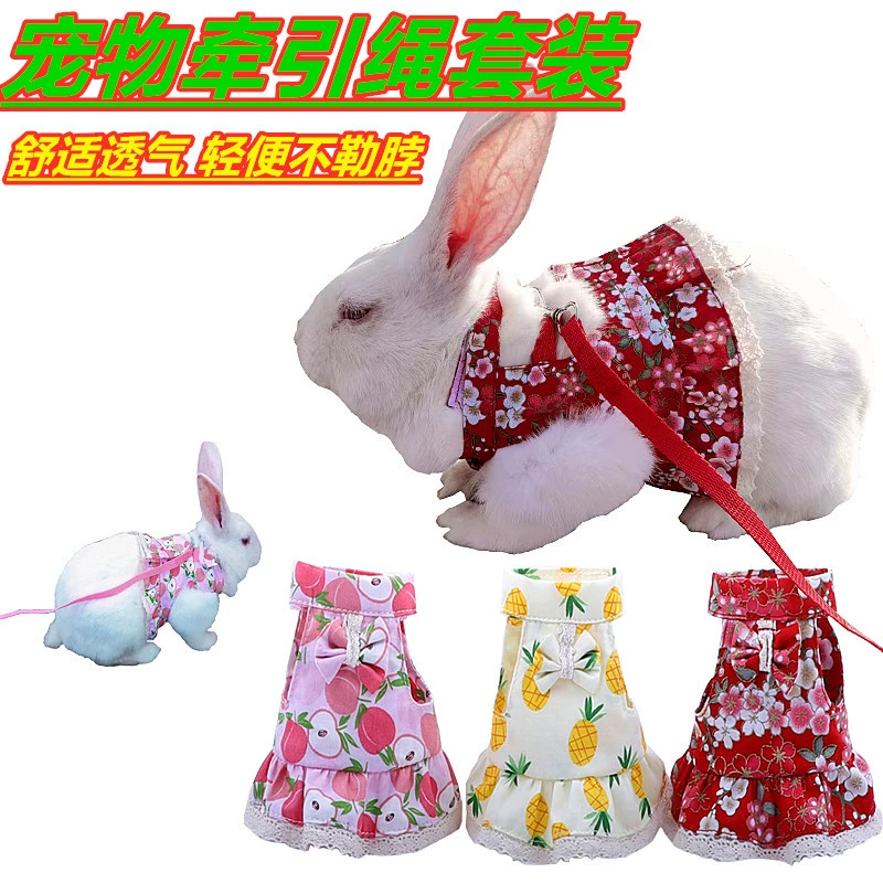 Кролик Тяговый канат кролик веревка кролик Грудь Спина кошка прогулочная веревка голландская свинья Тяговый канат кошка кружевная юбка кошка Тяговый канат