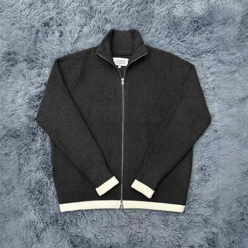 M6 Ma's Style Niche Trendy Brand Retro Lazy Zipper High-Neck Double-Layer Knit Sweater M6 Ma's Style Niche Trendy Brand Retro Lazy Zipper High-Neck Double-Layer Knit Sweater