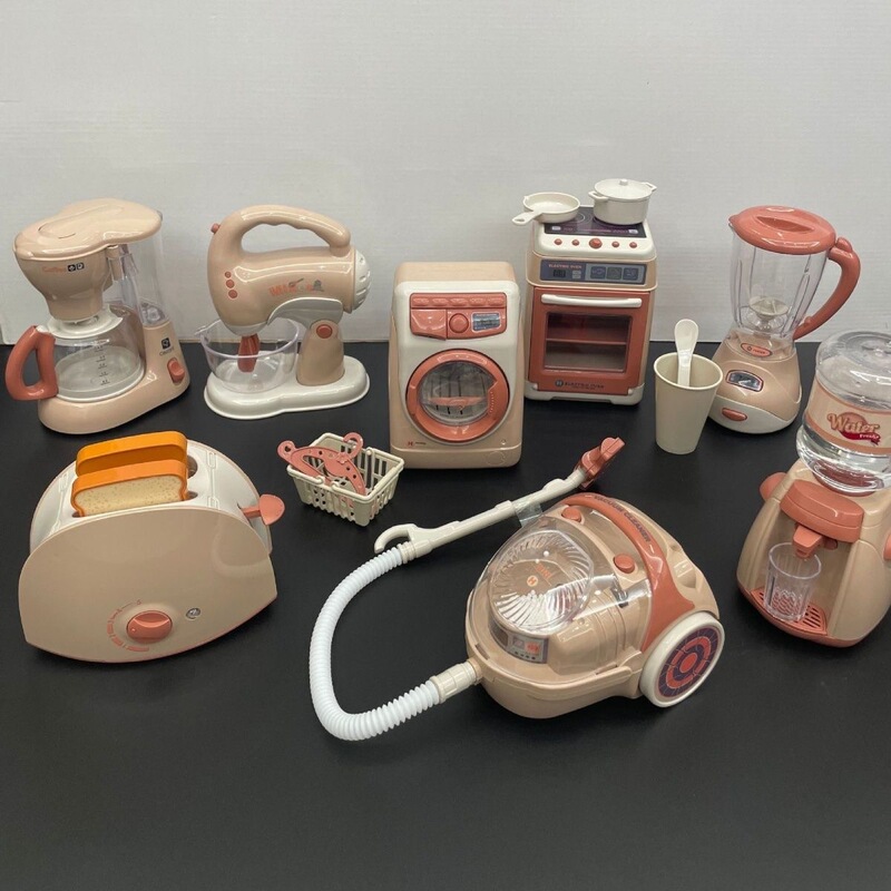 Cross-border children's small household appliances kitchen toys girls simulation electric coffee machine washing machine home appliance suit