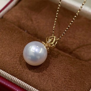 18K Gold Accessories Retro Cut Out Leaf Pendant White Zircon Inlaid with Beads 10-11 Accessories Without Beads or Chain