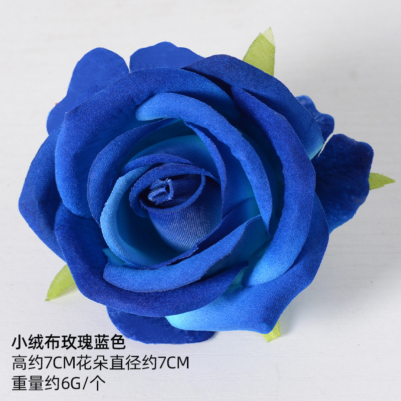 Simulación de flores azules DIY accesorios de cabeza de flores material de boda flor de flor flor flor de flor flor flor de pecho de flor de cabeza pared en el viento