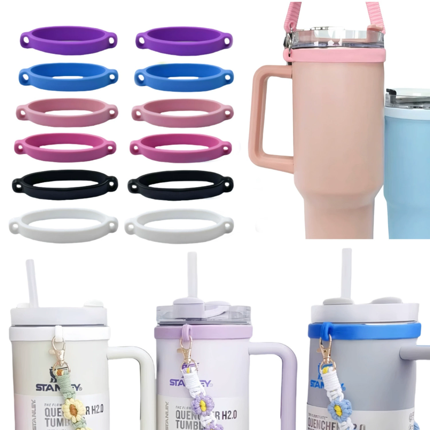 Силиконовый чехол для бутылки с водой, кольцо для чашки с водой, ремешок для чашки с водой, пряжка для бутылки с водой, ручка для чашки, силиконовое кольцо на шнурке, чехол для бутылки, кольцо для чашки