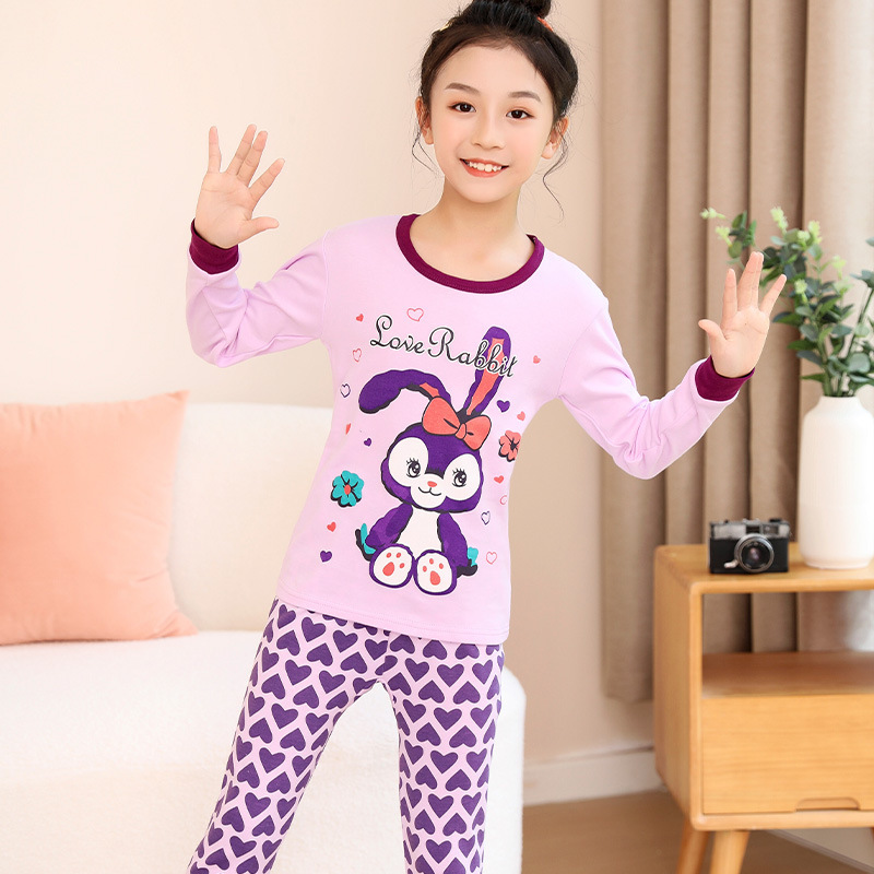 Ropa de otoño para niños nuevos pantalones largos traje de algodón puro niños medianos y grandes niños niñas bebé moda ropa para niños ropa interior a juego 4