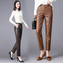 秋冬高档真皮女士皮裤2025品牌绵羊皮时尚韩版高腰修身显瘦休闲裤