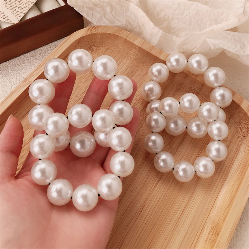 Perla francesa suave cuerda de cabello temperamento de alta elasticidad cuerda de la cabeza cinta de goma dulce fresco anillo de cabello de niña atado adornamiento para el cabello