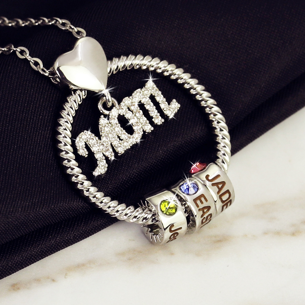 Multicolor Color Fashion Letter Copper Beaded Inlaid Zircon Zircon Pendant Necklace
