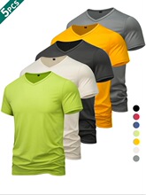 C 31623 Summer Solid Color V-Neck T-Shirt ��ɫV��T�� ��