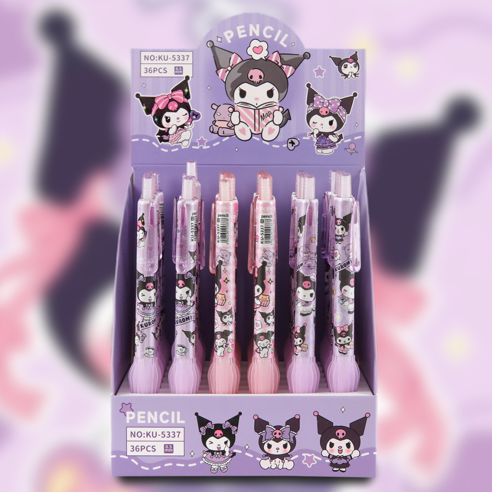 Biblioteca de dibujos animados lápiz automático protector de cubierta de lápiz suave lápiz sin cortar para estudiantes de papelería
