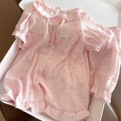 新しい甘い漫画インピンクバニーパジャマ女性の夏の半袖ショーツは学生のホーム服の外で着用できます