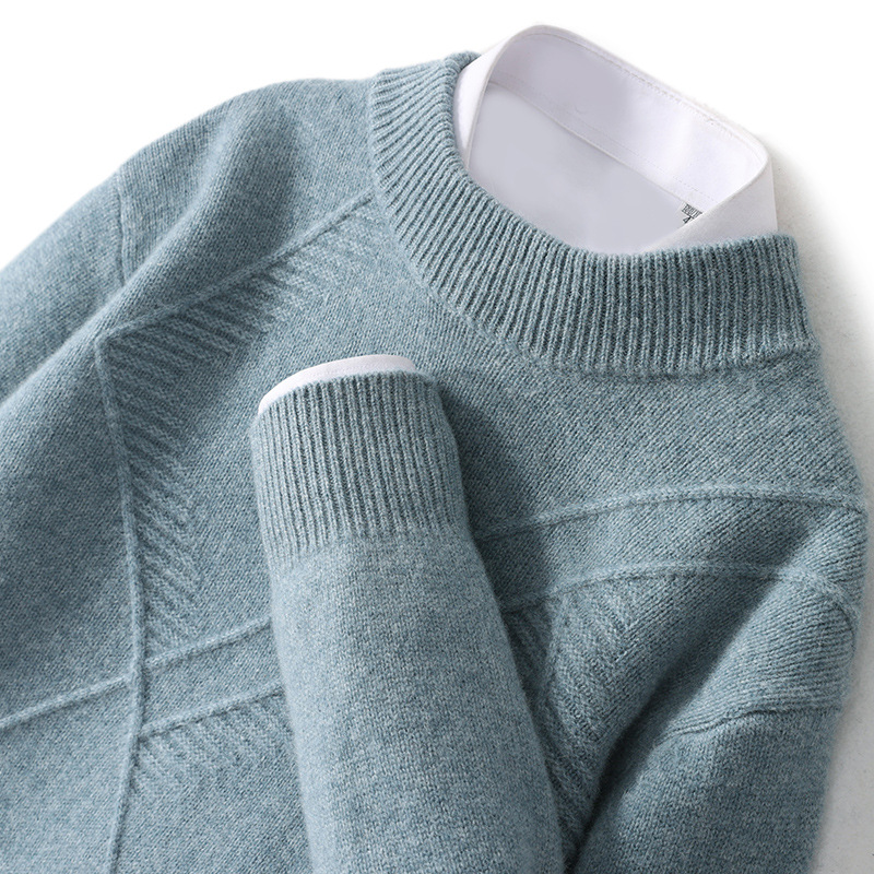 Demi-season woolen solid color knitted sweater