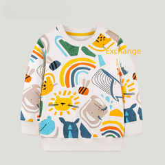 2023秋季新款兒童衛衣歐美風格男童圓領套頭衫中小童長袖上衣混批