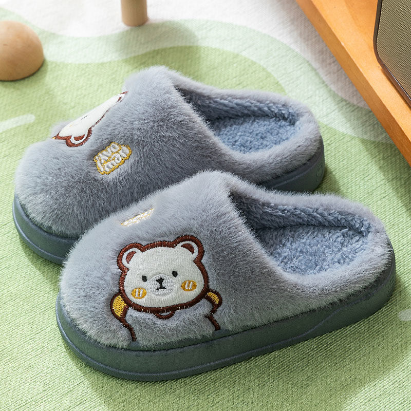 Otoño y invierno zapatillas de algodón para niños y niñas bebés en el hogar infantil invierno zapatillas de lana para niños padres e hijos mayores