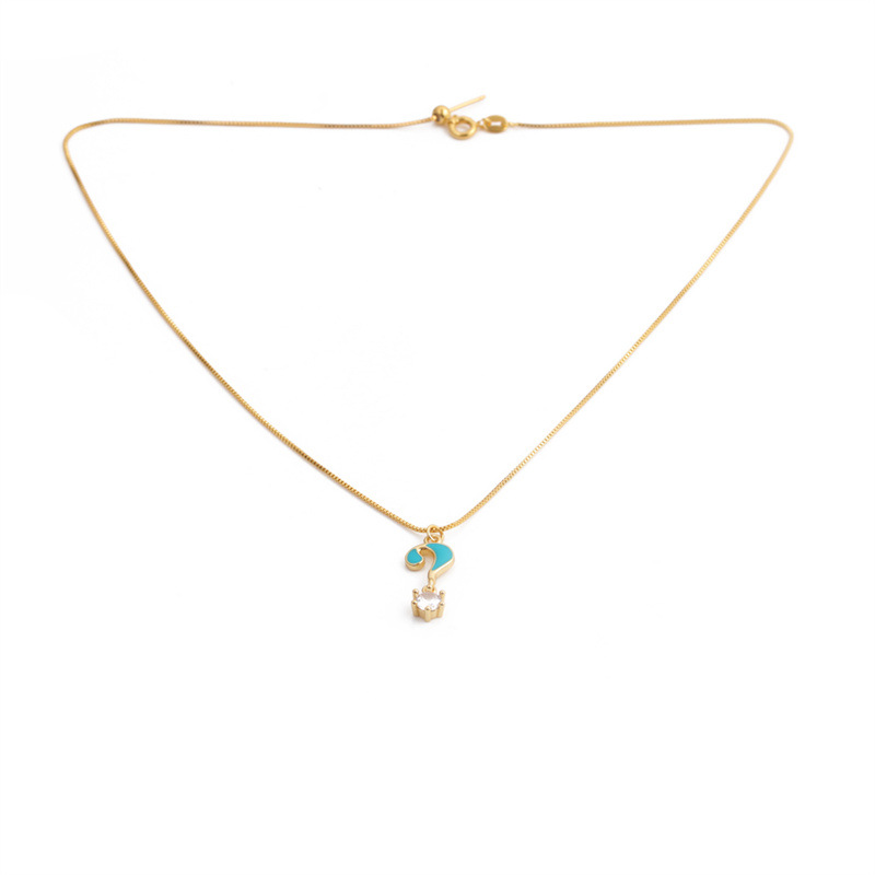 Nihaojewelry dripping oil crown question mark donut pendant necklace Wholesale jewelry