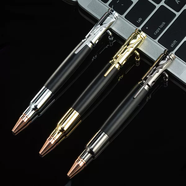 Cross-Border Spot Gun Bolt Pen Multi-Functional Ballpoint Pen Creative Metal Imitation Gun Pen Press Machine Gun Pen Can Print Logo