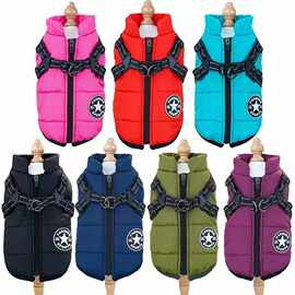 跨境批发宠物衣服秋冬保暖狗狗棉衣加厚防水胸背用品服饰跨境热销