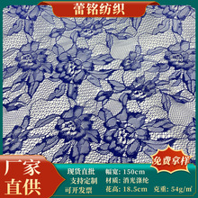 大花蕾丝面料无弹涤纶春夏款热销多色提花网布服装家纺头纱布料