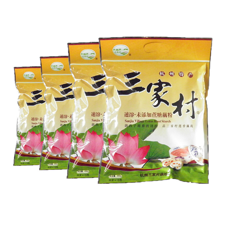 杭州产三家村藕粉羹营养桂花莲子真西湖藕粉早餐小袋装400g|undefined