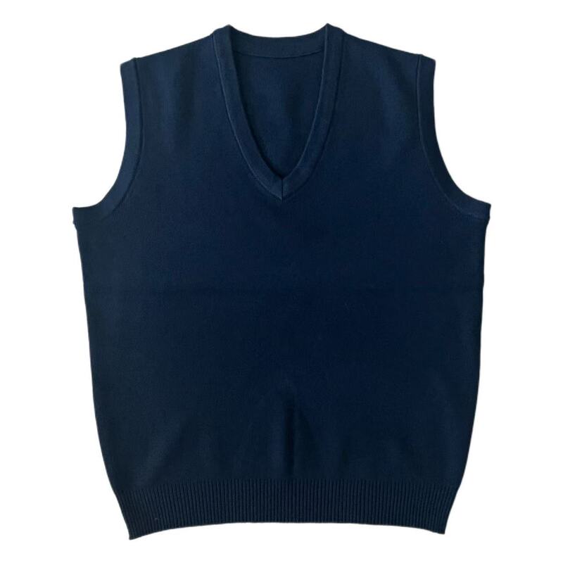 Unit Brand Wool Sweater, Navy Blue, 100% Wool, V-Neck Sweater Vest, Sleeveless Formal Vest Style Unit Brand Wool Sweater, Navy Blue, 100% Wool, V-Neck Sweater Vest, Sleeveless Formal Vest Style