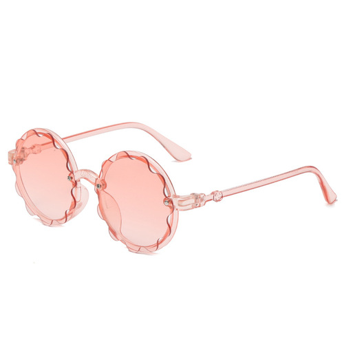 儿童墨镜太阳镜可爱圆形镂空抄片墨镜2024新款男小孩子女宝宝眼镜