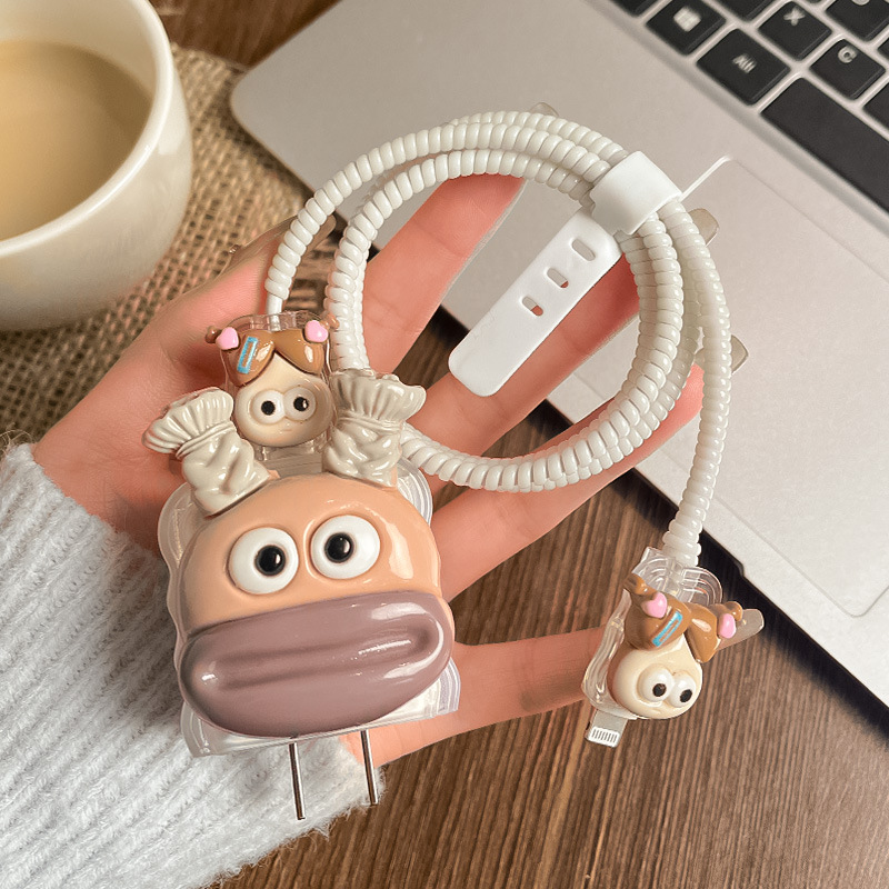 Funda protectora para cable de datos de Apple con diseño de niña de dibujos animados, enrollador de cable, adecuada para cabezal de carga de 20W, funda protectora para cable de carga image 8