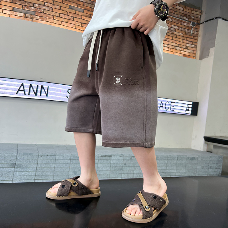 Boys' Summer Gradient Casual Shorts 2024 New Handsome Pentagram Children's Boys Thin Loose Pants Trendy_voghion.com
