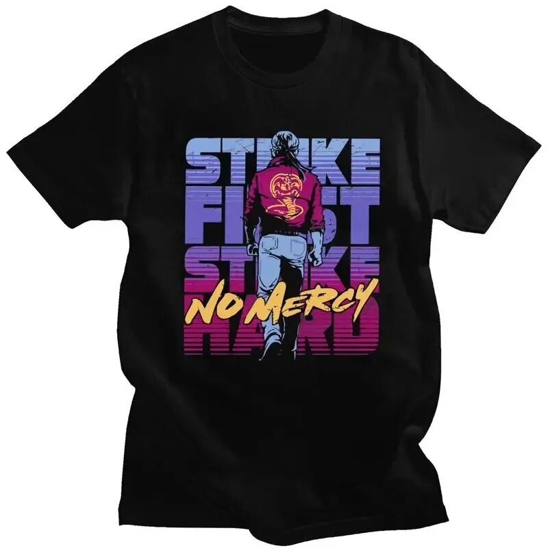 Children's Short-Sleeve T-Shirt, Karate Kaisen T-Shirt, Retro-Style T-Shirt, Cobra Men's Straight-Cut Cotton T-Shirt