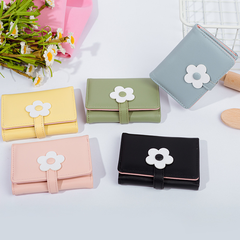 New Ins Simple Fresh Sweet Cute Little Daisy Student Wallet Japanese and Korean Version Short 70% off Wallet Cross-Border