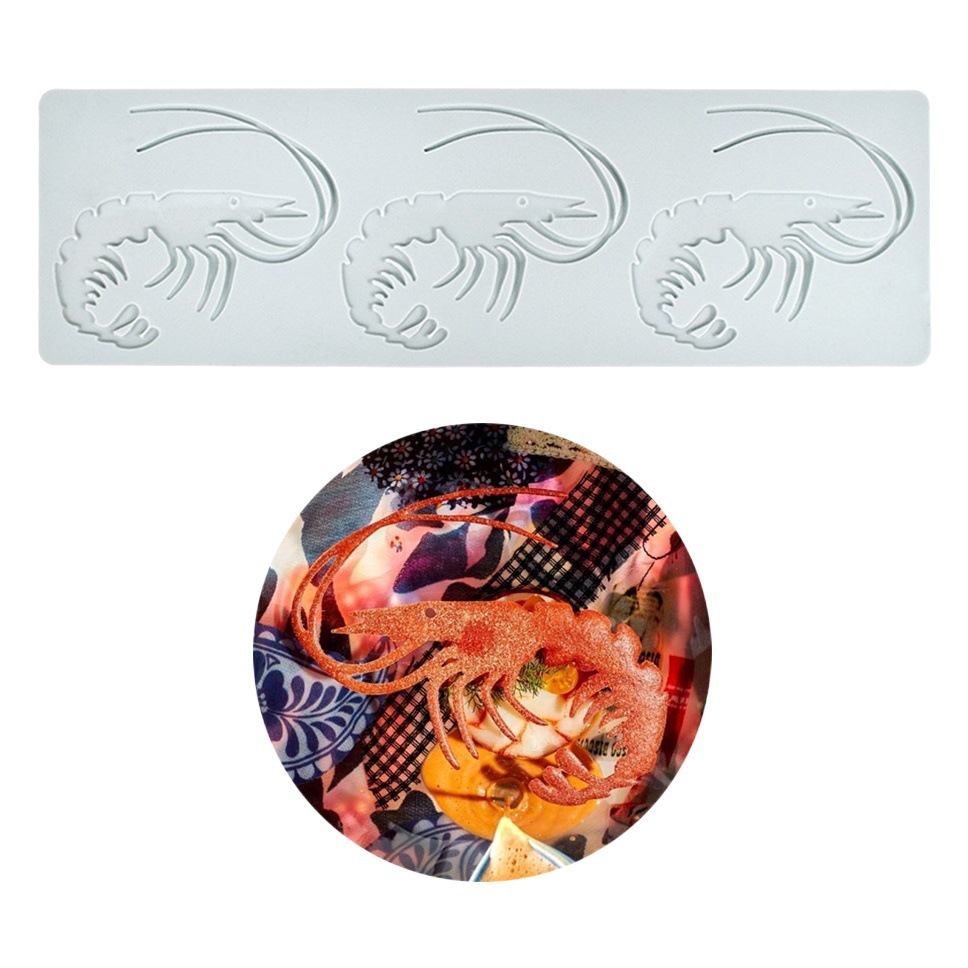 Ocean series cangrejo cangrejo hueso de pescado fondant cojín de encaje pulpo ostras plato frío molde de silicona decorativo