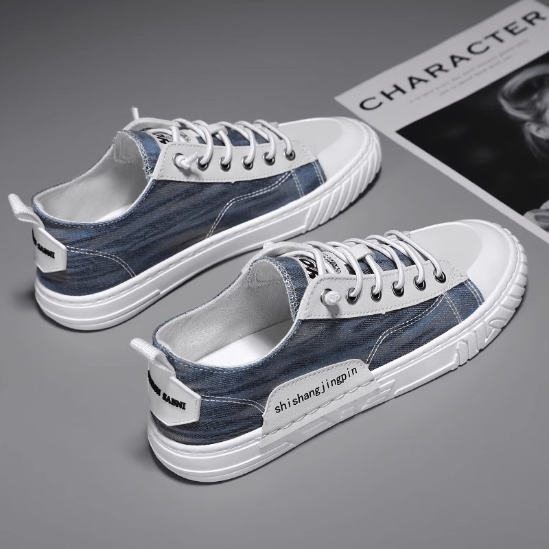 캔버스 남성 신발 2023 새로운 가을 얇은 통기성 보드 신발 남성 로우 탑 스포츠 플랫 트렌디 신발