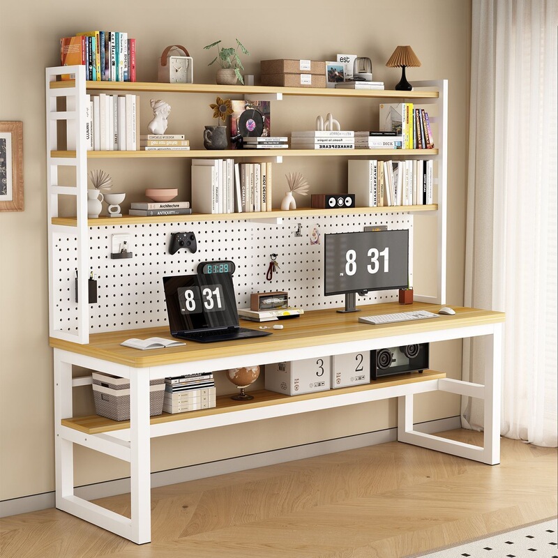 Home Study Desk with Integrated Bookshelf, Modern Minimalist Storage Rack, Student Study Desk, Simple Writing and Study Computer Desk Home Study Desk with Integrated Bookshelf, Modern Minimalist Storage Rack, Student Study Desk, Simple Writing and Study Computer Desk