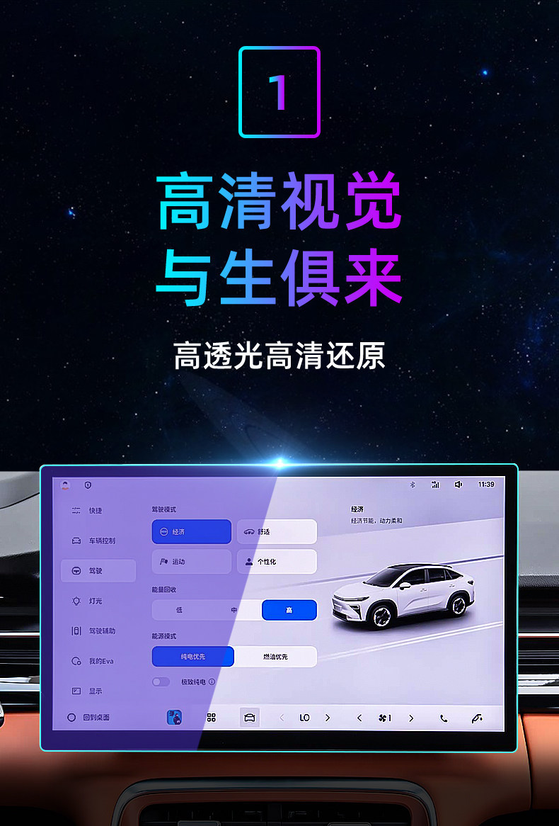 Suitable for 26 models of Geely Boyue ERV central control tempered film car navigation screen protector display screen protective film